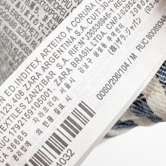 NEW Zara Striped Denim Crop Top Blue & White Sleeveless Square Neck Size Medium - Picture 11 of 14